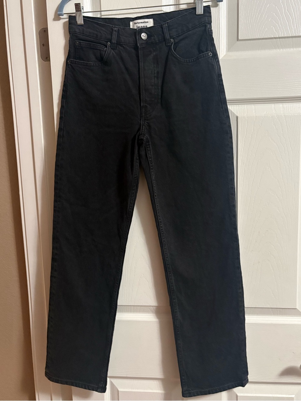 Reformation Jeans black denim straight leg jeans erie wash 27